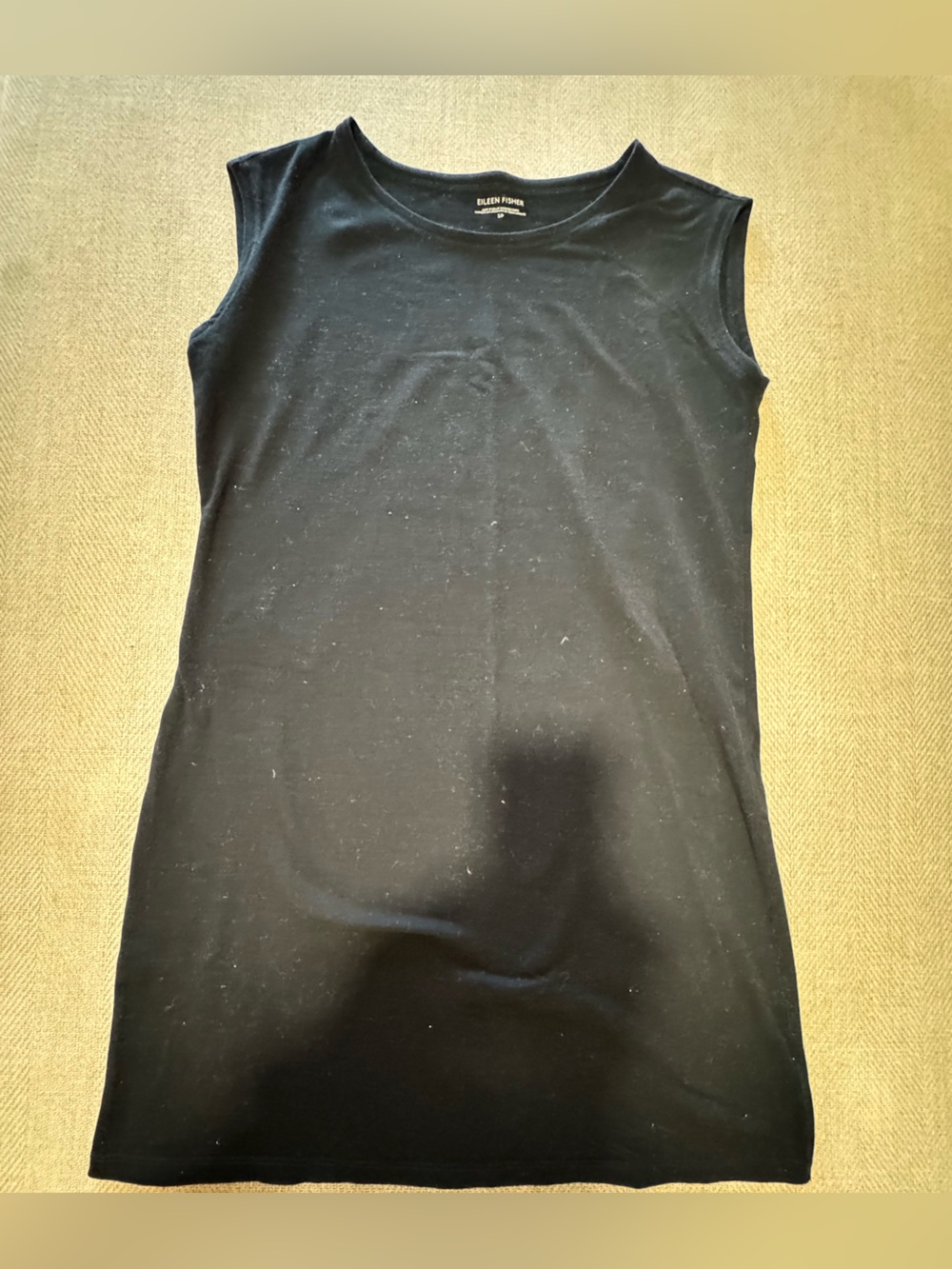 EILEEN FISHER Black Cotton blend mini dress SIZE SMALL